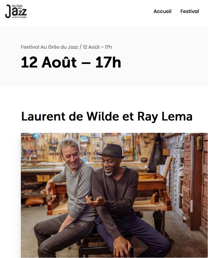 Ray Lema & Laurent de Wilde au Festival « Au Grès du Jazz »- Petite Pierre